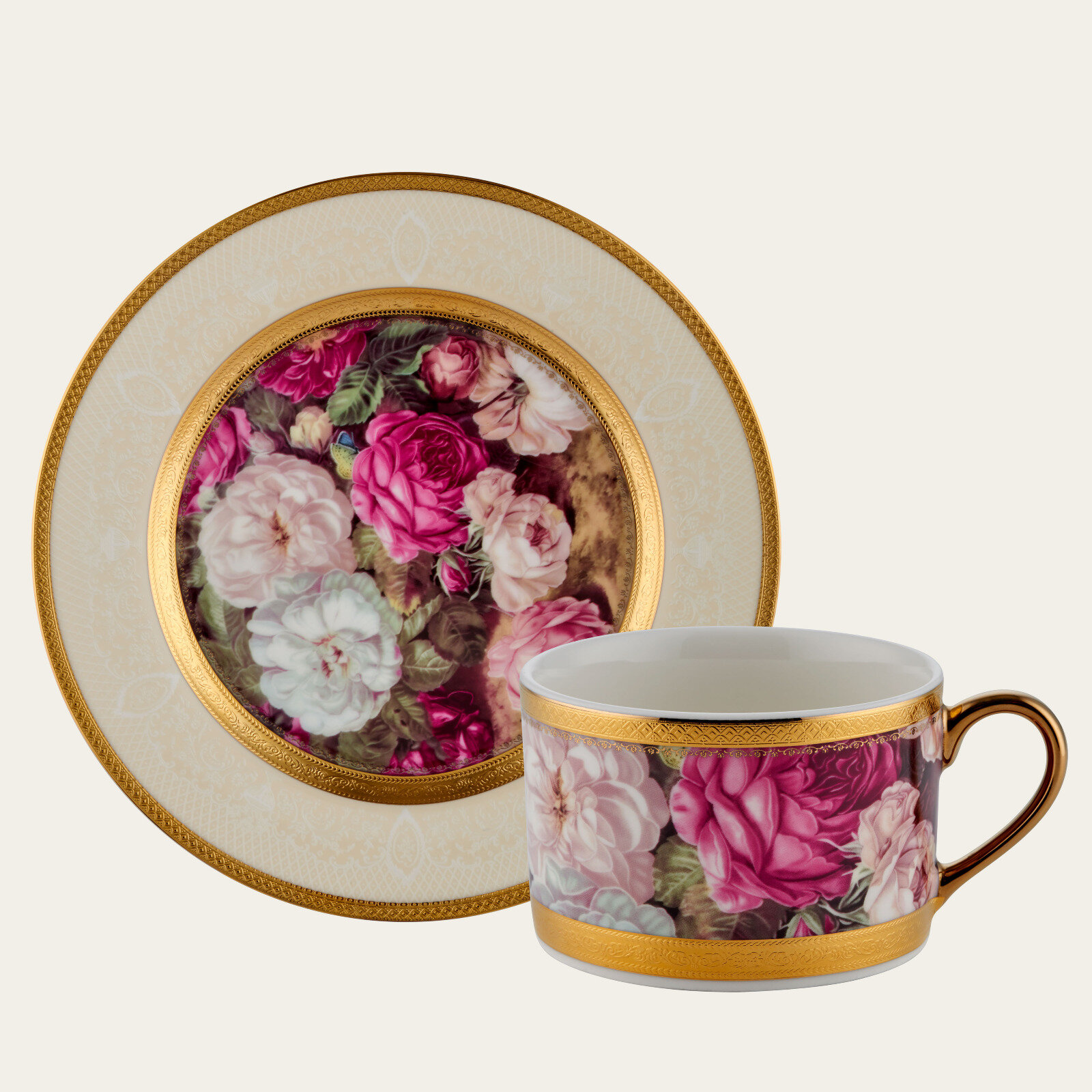 Roy King Rosa Bianca 6'lı Çay Fincanı