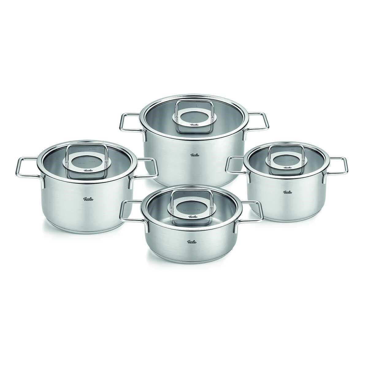 Fissler Pure Collection 8 Parça Cam Kapaklı Çelik Tencere Seti