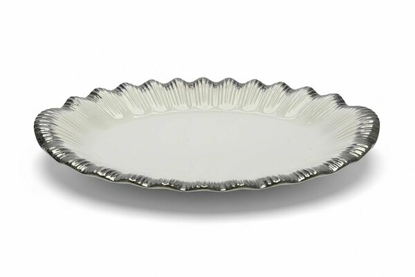 Roy King Sofia Silver Oval Sunum Tabak 38cmx24cm