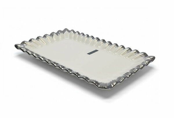 Roy King Sofia Silver Dikdörtgen Sunum Tabak 36cmx21cm