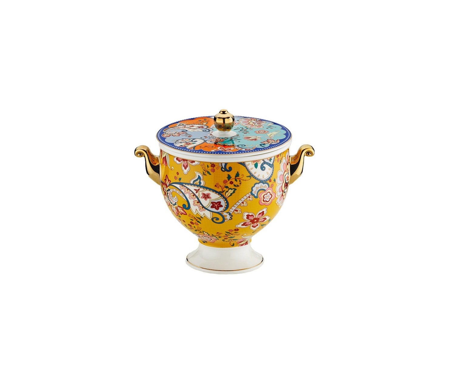Luckyart Paisley Bone Kulplu Kavanoz 13 cm