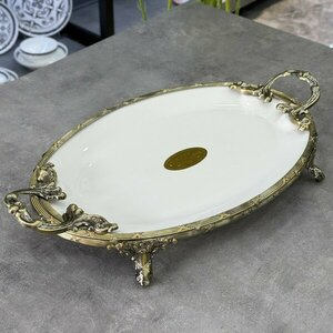 Roy King Classy Oval Sunum Tabak Antik 25x42