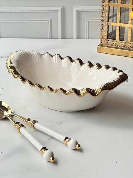Roy King Sofia Gold Oval Salata Kase 33cmx21cmx7cm