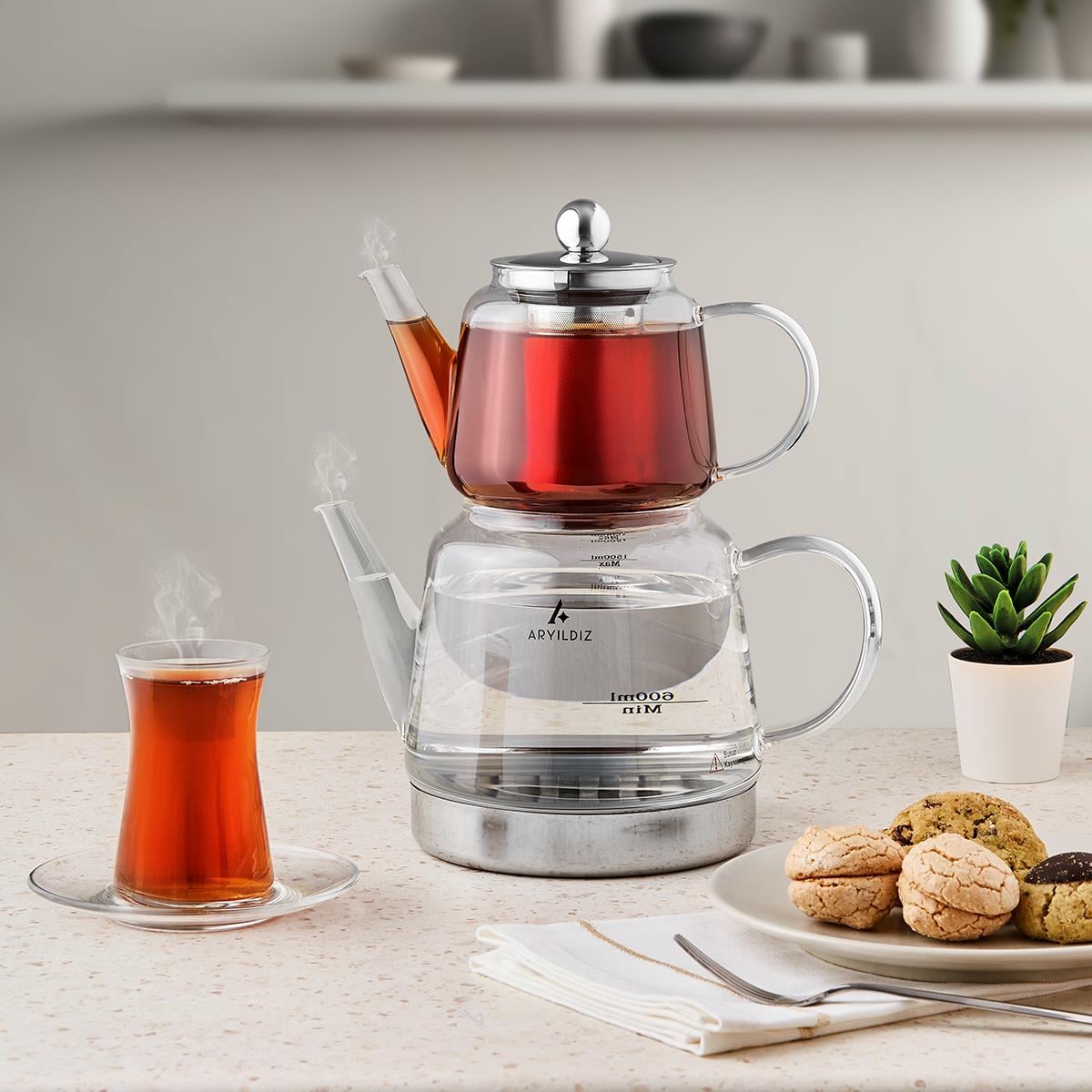 Aryıldız Unıque Cam Caydanlık Tk