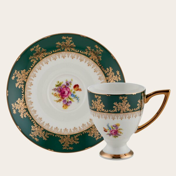 Roy King 23067-5 Flower Green 6'lı Kahve Fincanı