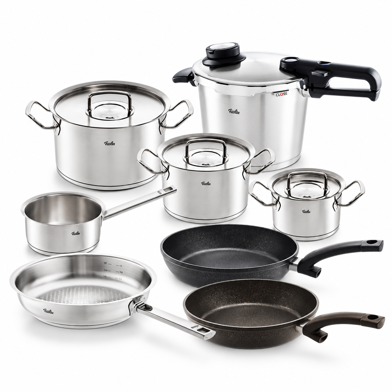Fissler Vitavit Premium Mat Düdüklü Tencere 6.0L Buhar Sepetli + Tava Seti  