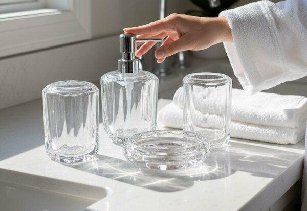 Royal King Akrilik Şeffaf Kristal Banyo Seti