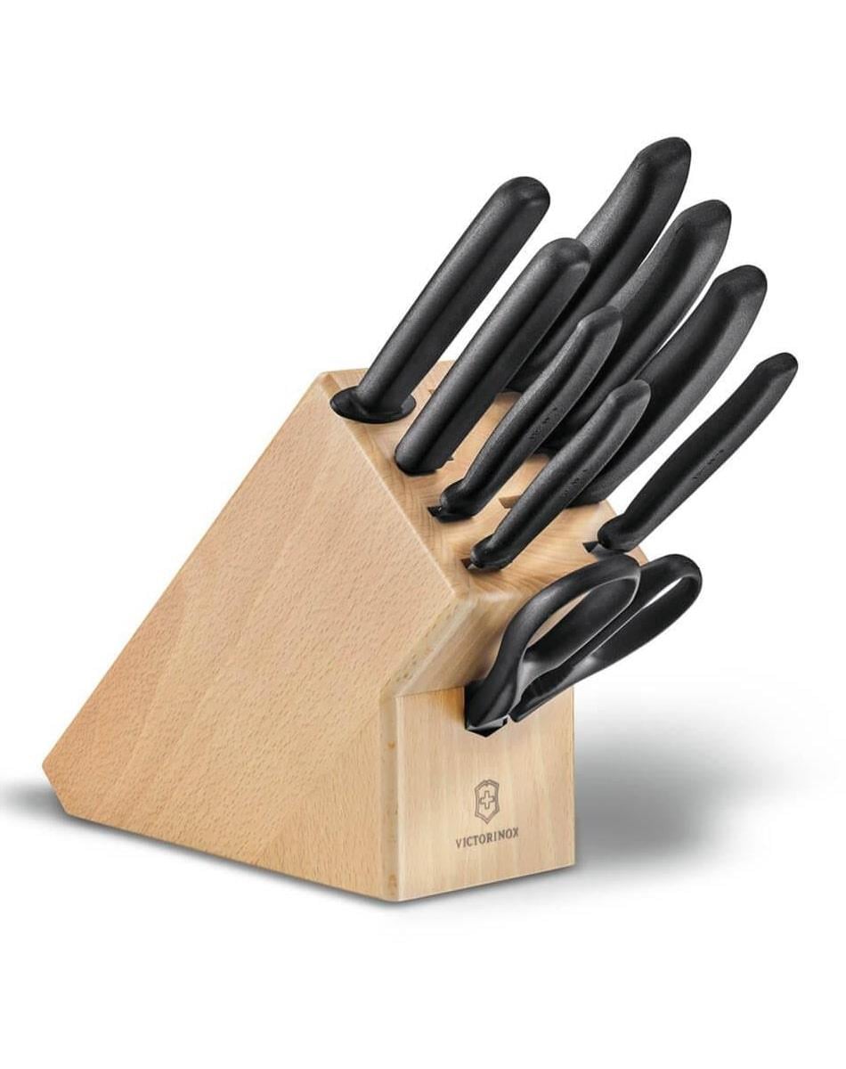 Victorinox VT 6.7193.9 Swissclassic Bıçak Ağaç Blok Set 9 Adet Siyah