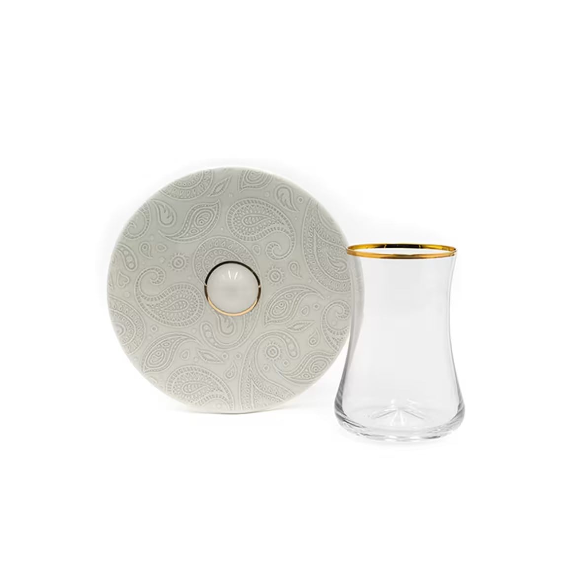 Evaliza Painsley Beyaz 6'lı Çay Seti