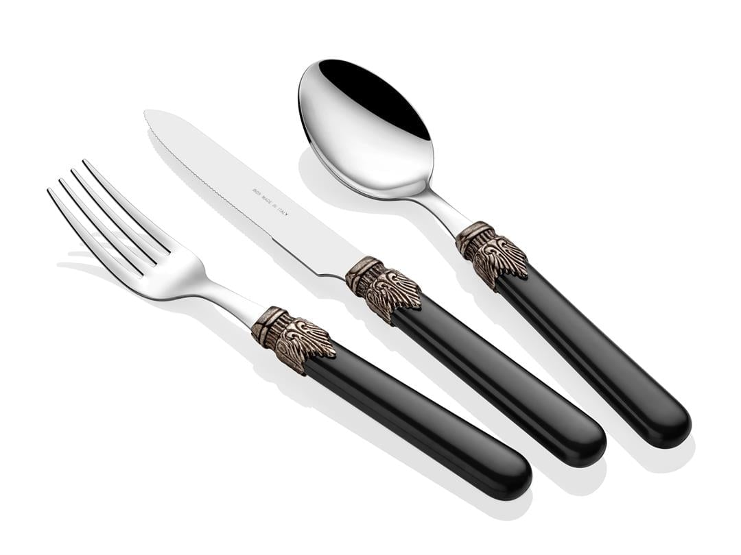 Rivadossi Sandro Classic Siyah 24 Parça Çatal Bıçak Seti