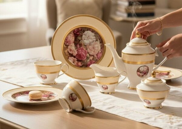 Roy King Mng 44 Rosa Bianca 24 Parça Çay Seti