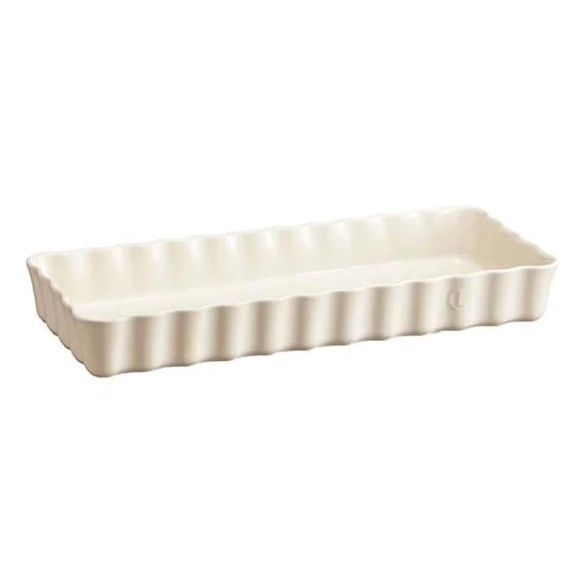 Emile Henry Tart-Börek Fırın Kabı Dikdörtgen 36 x 15 cm Ekru/Clay