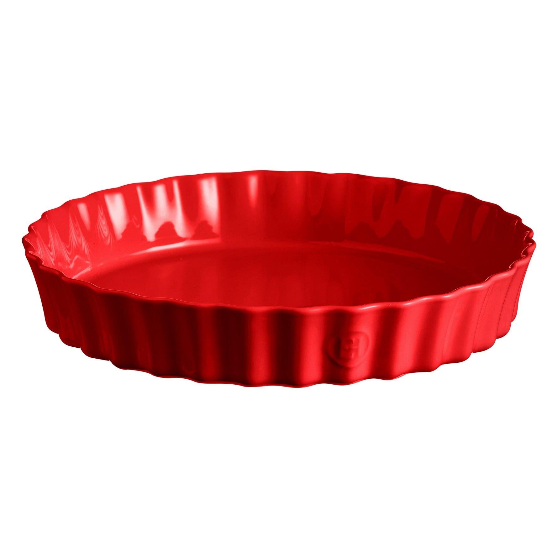 Emile Henry Tart-Börek-Flan Kabı Yuvarlak 32 cm Kırmızı/Burgundy