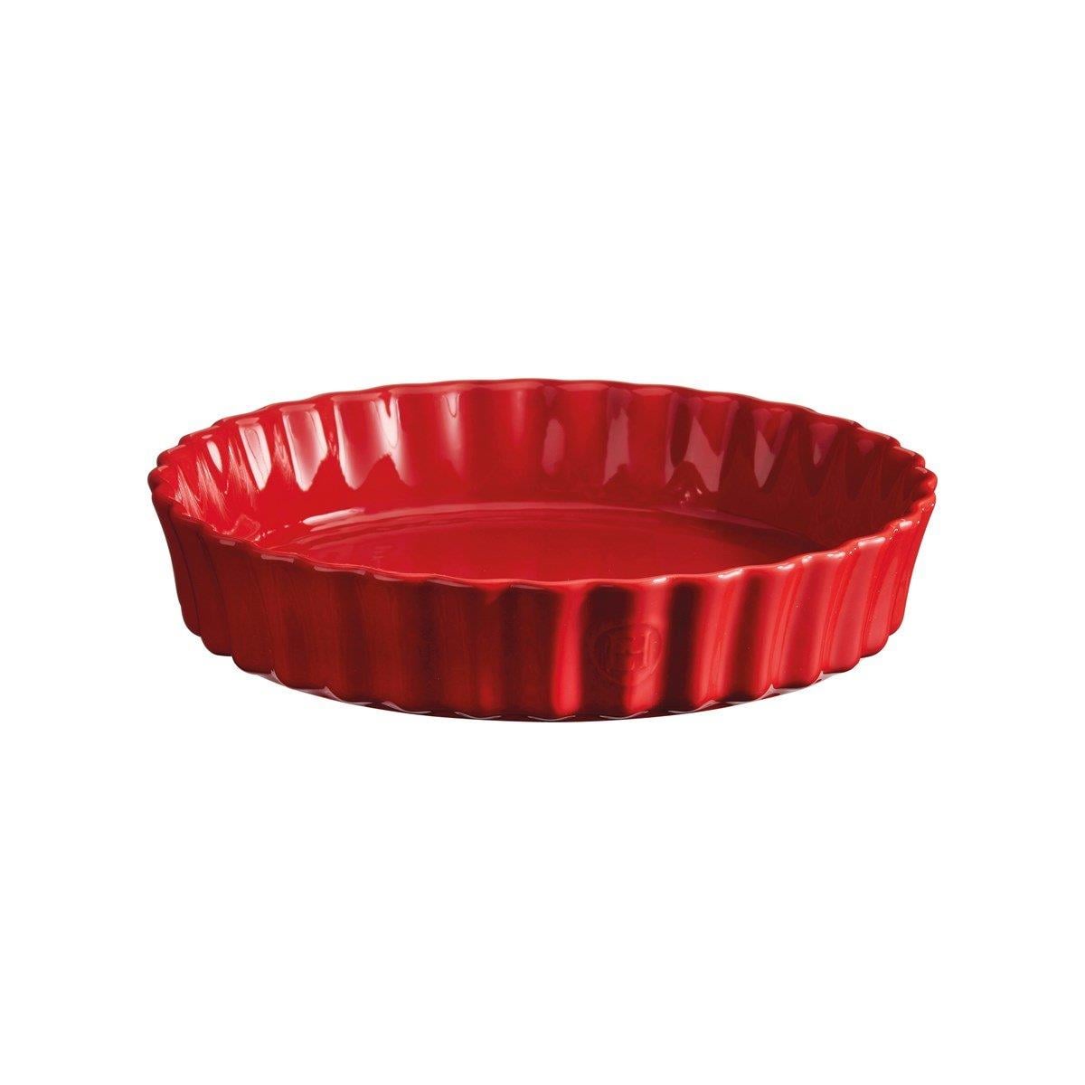 Emile Henry Tart-Börek-Flan Kabı Yuvarlak 28 cm Kırmızı/Burgundy