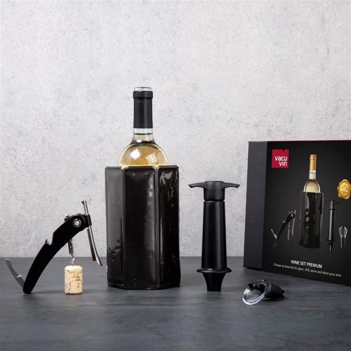 Vacu Vin Şarap Seti Premium (4 Parça) Hediye Kutulu