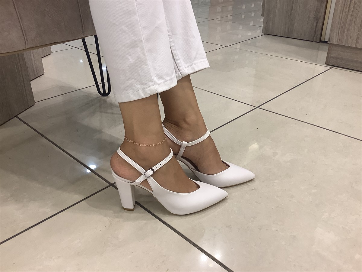 STİLETTO CİLT ARKASI AÇIK BEYAZ