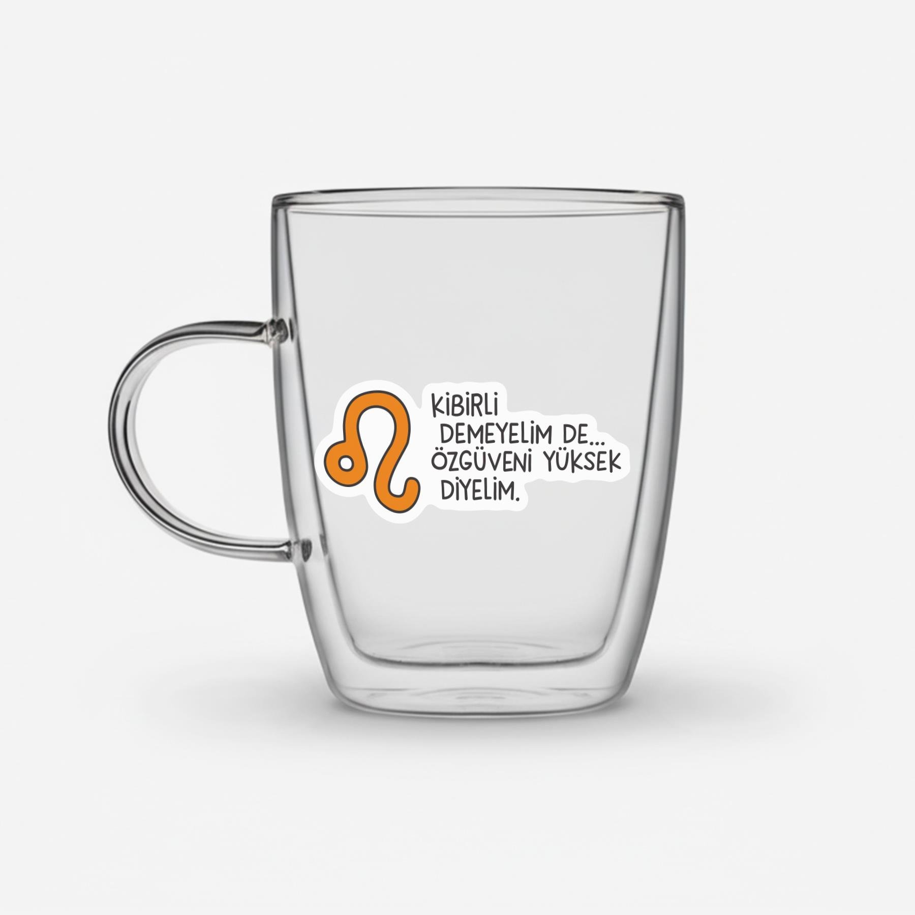 Hisli Şeyler Aslan Burcu Cam Kupa