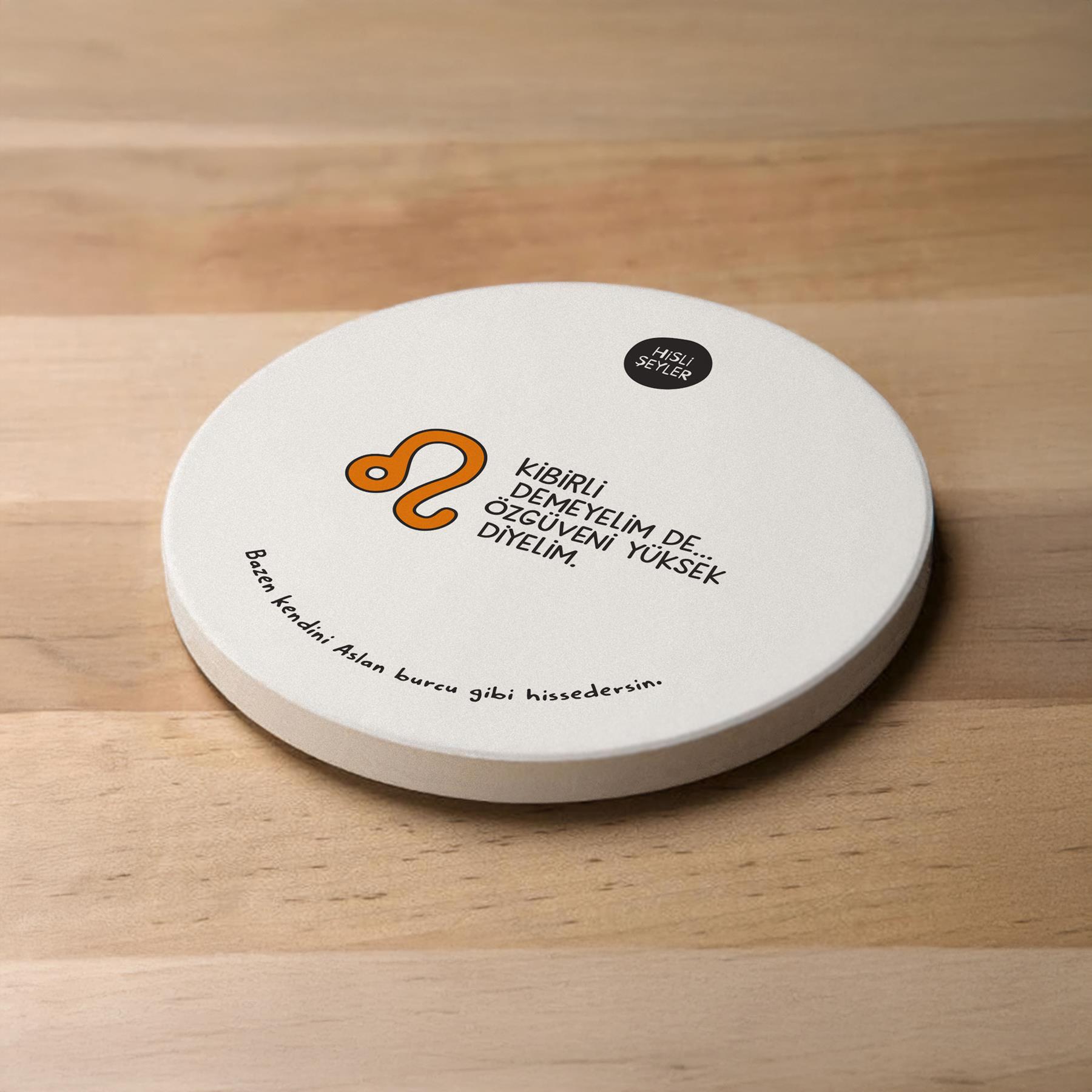 Hisli Şeyler Aslan Burcu Taş Bardak Altlığı