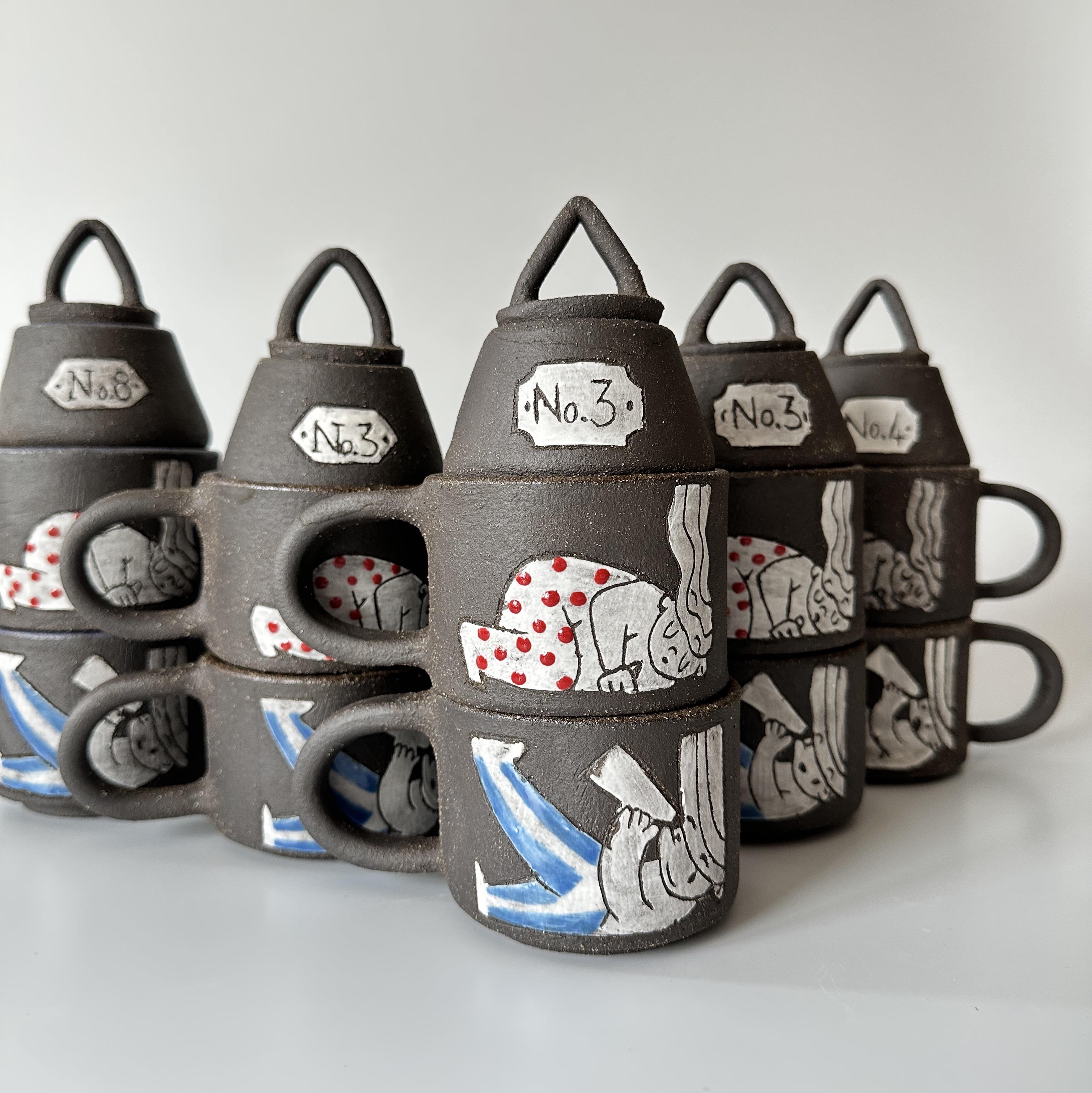 Tip Ceramic | Komşu 2li Bardak ve Şekerlik Seti