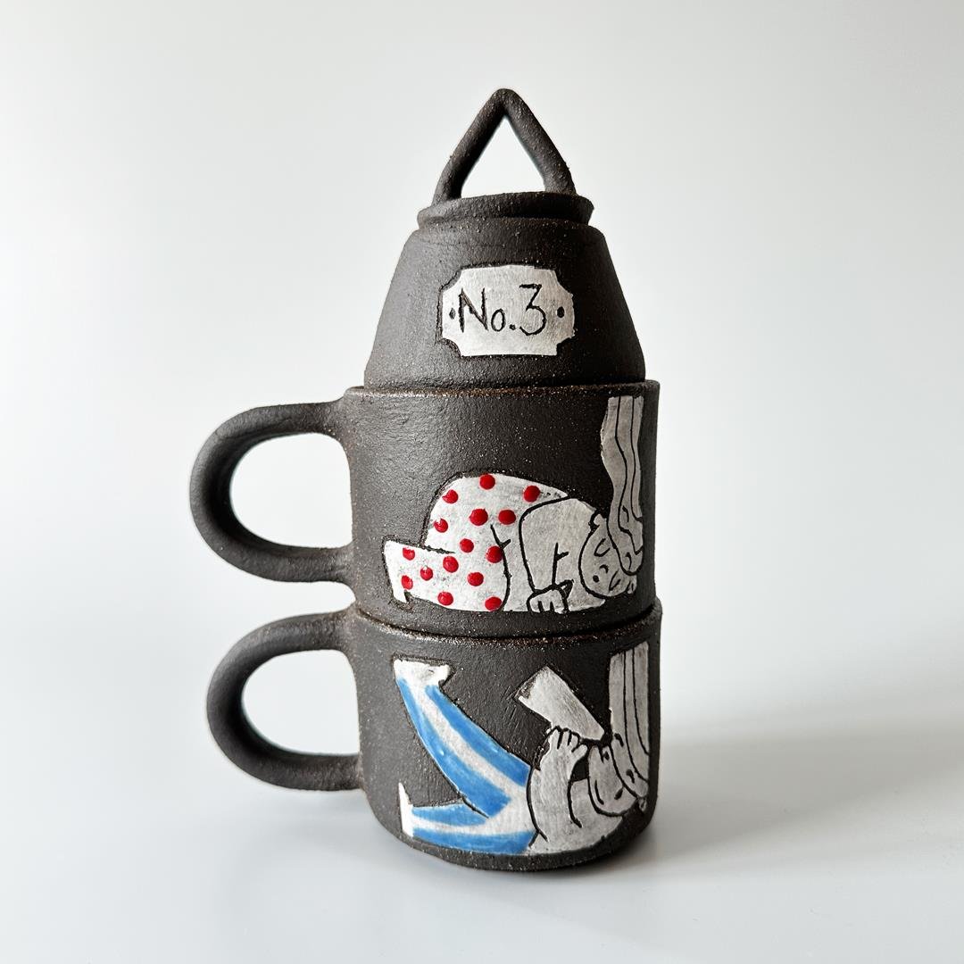 Tip Ceramic | Komşu 2li Bardak ve Şekerlik Seti