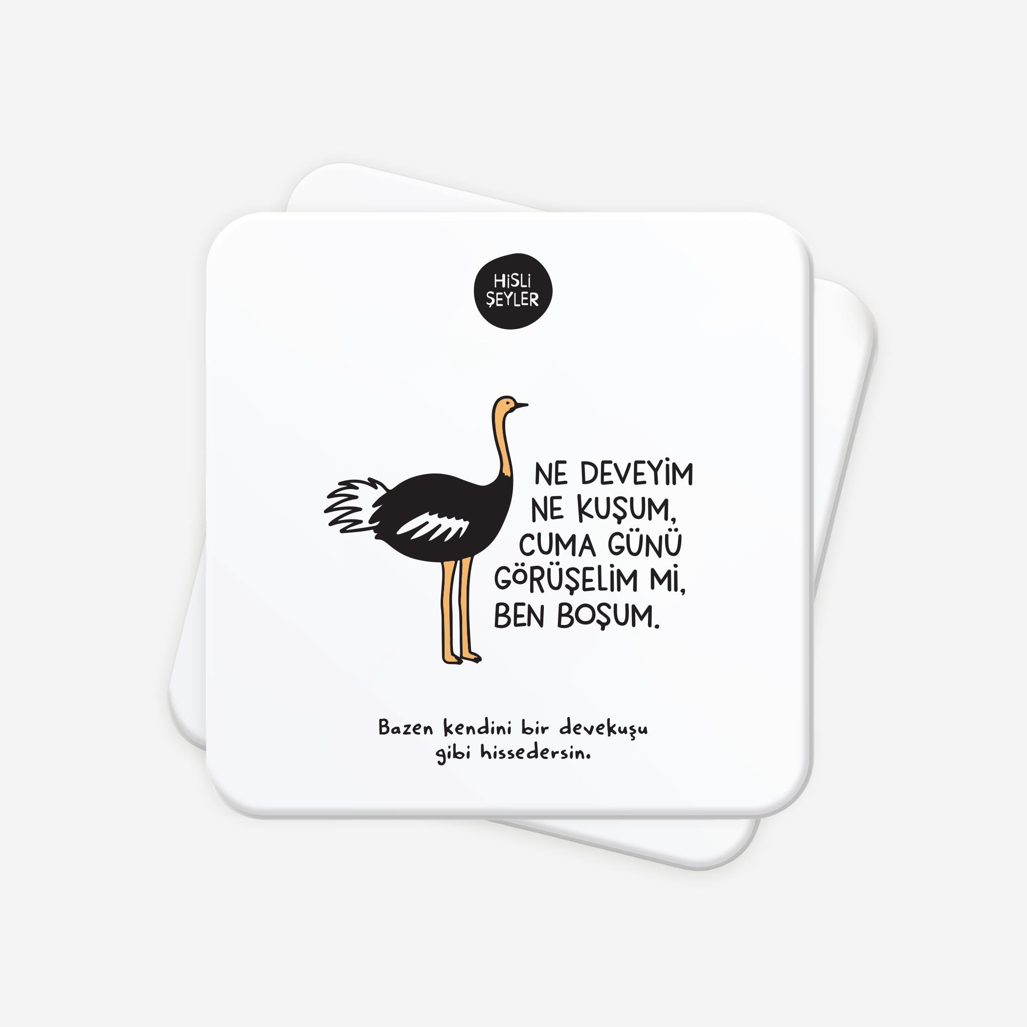 Ne Deveyim Ne Kuşum 2li Bardak Altlığı Seti