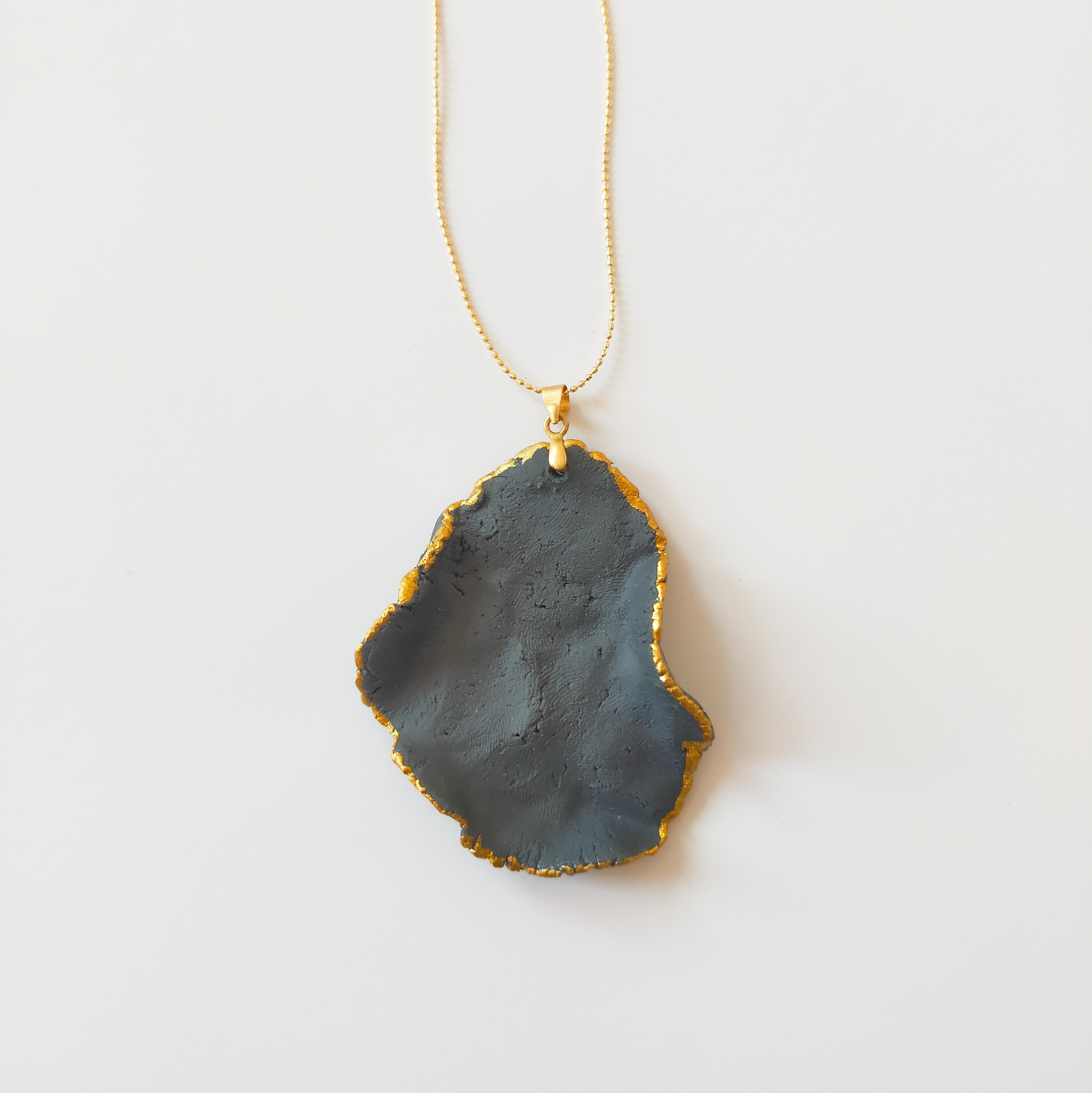 SevdiklerimizOpia Ceramics | El İzi Porselen Kolye - Siyah