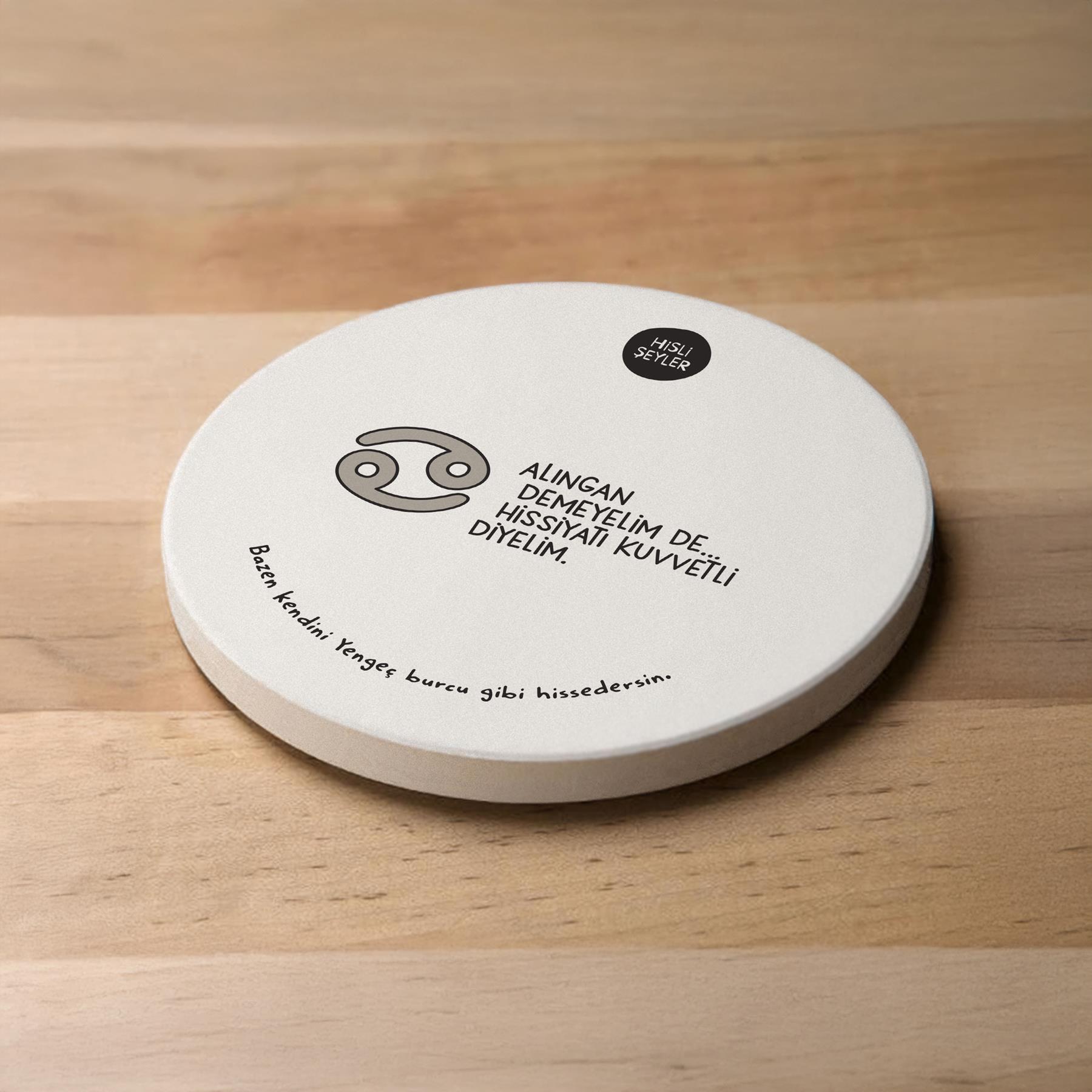 Hisli Şeyler Yengeç Burcu Taş Bardak Altlığı