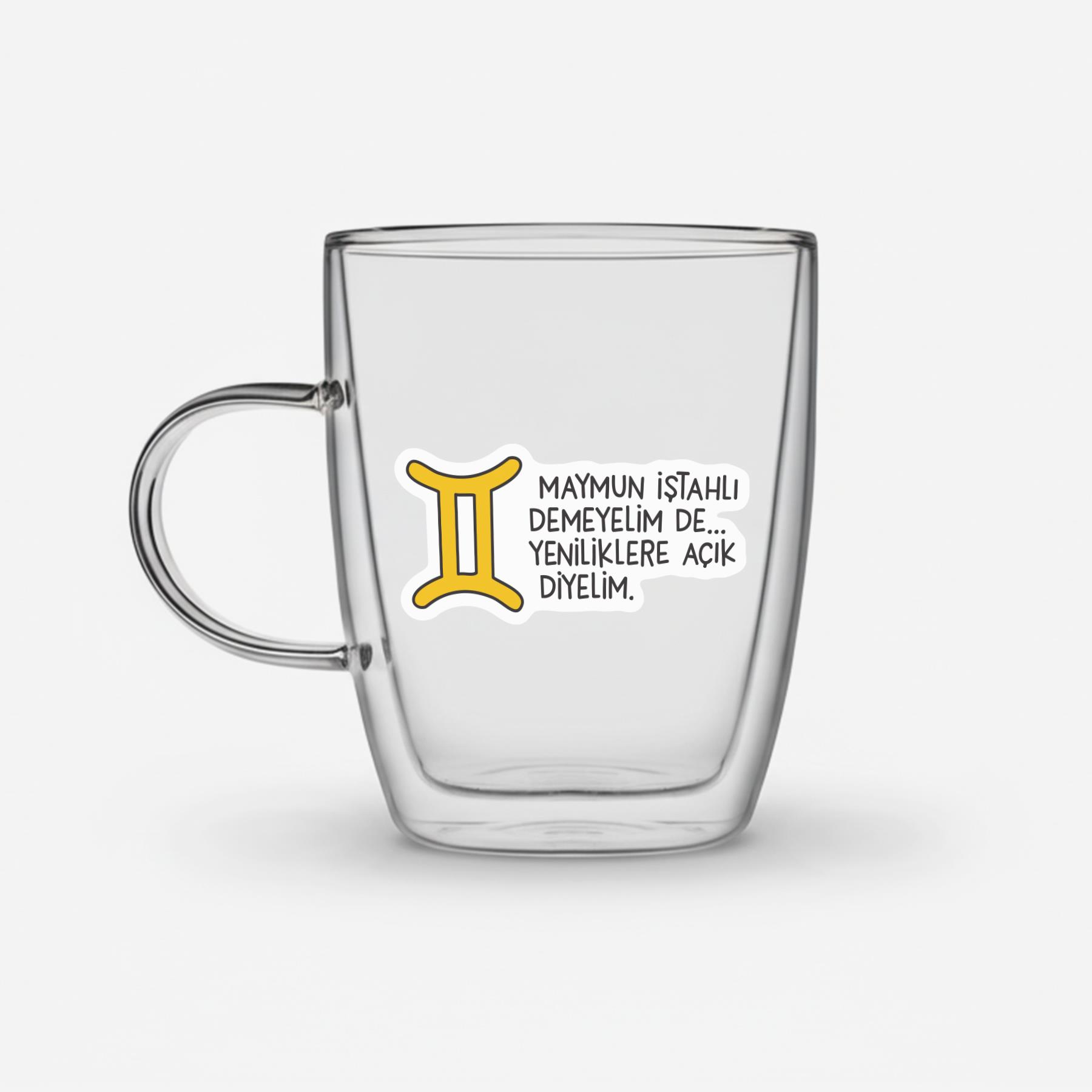 Hisli Şeyler İkizler Burcu Cam Kupa