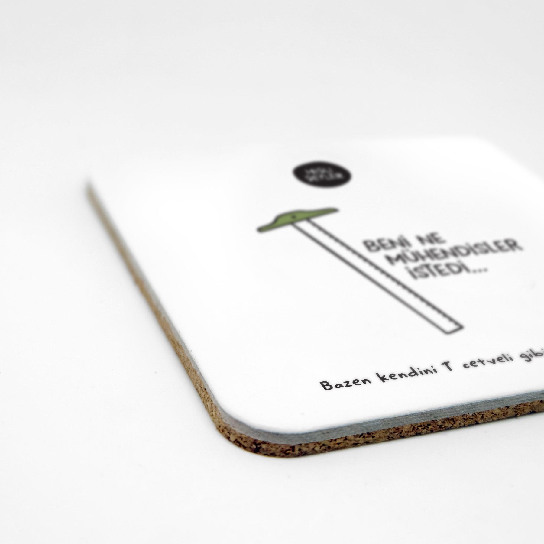 Beni Ne Mühendisler İstedi 2li Bardak Altlığı Seti