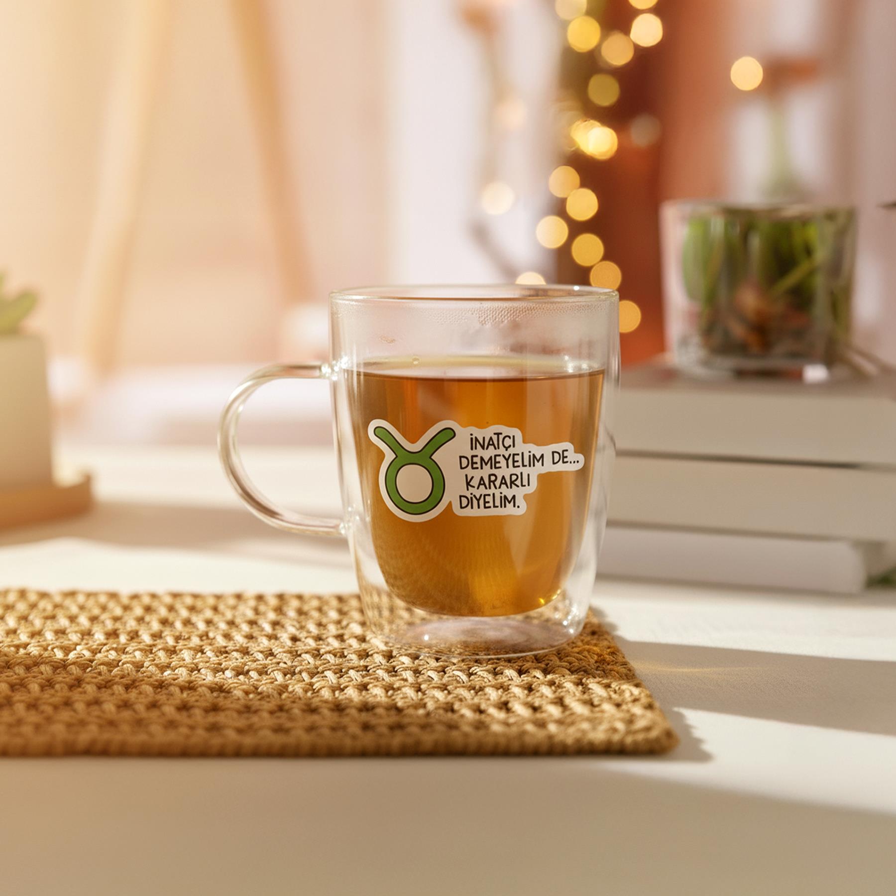 Hisli Şeyler Boğa Burcu Cam Kupa