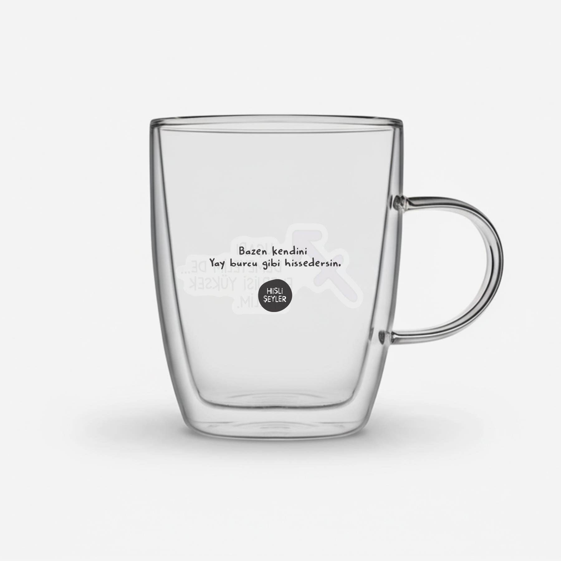 Hisli Şeyler Yay Burcu Cam Kupa