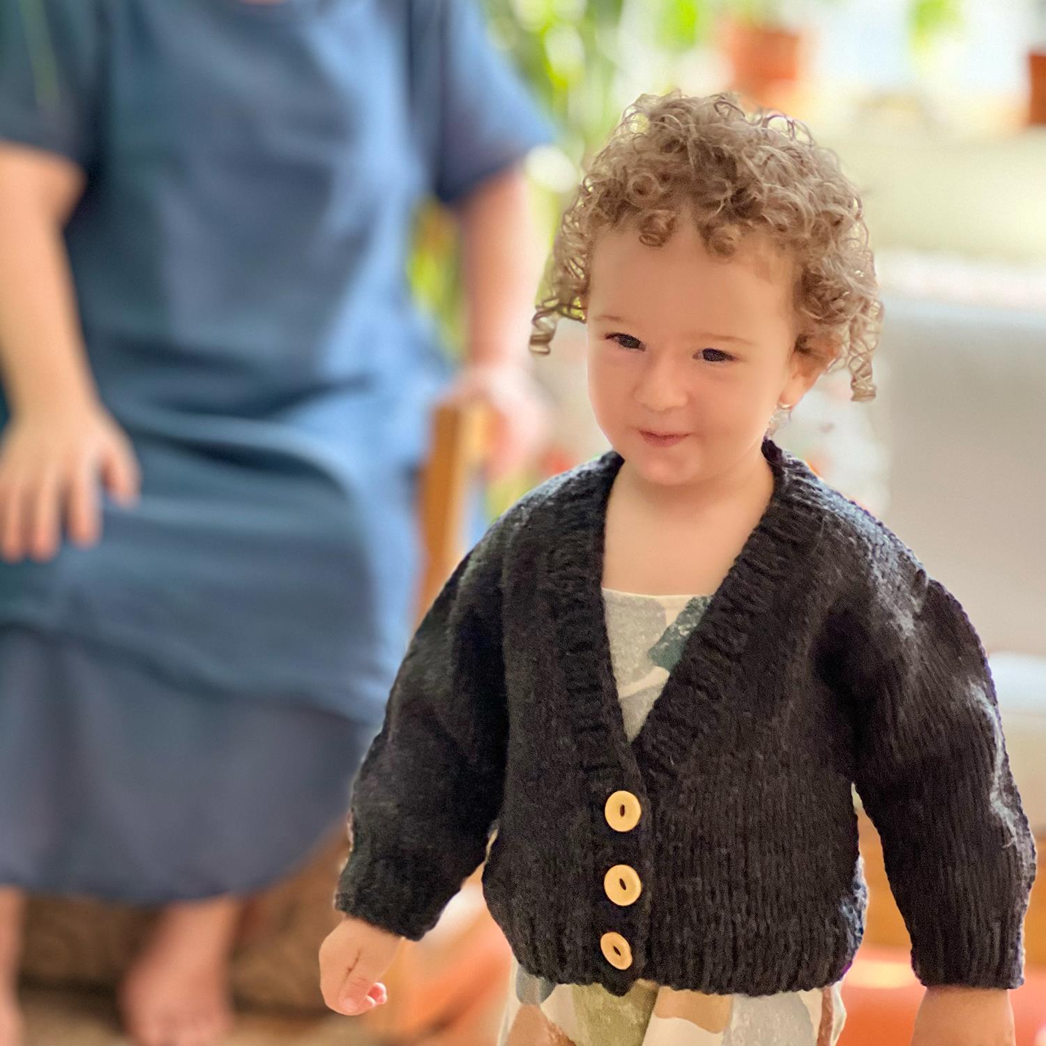 Yavru | El Örgüsü Bebek Hırkası Antrasit