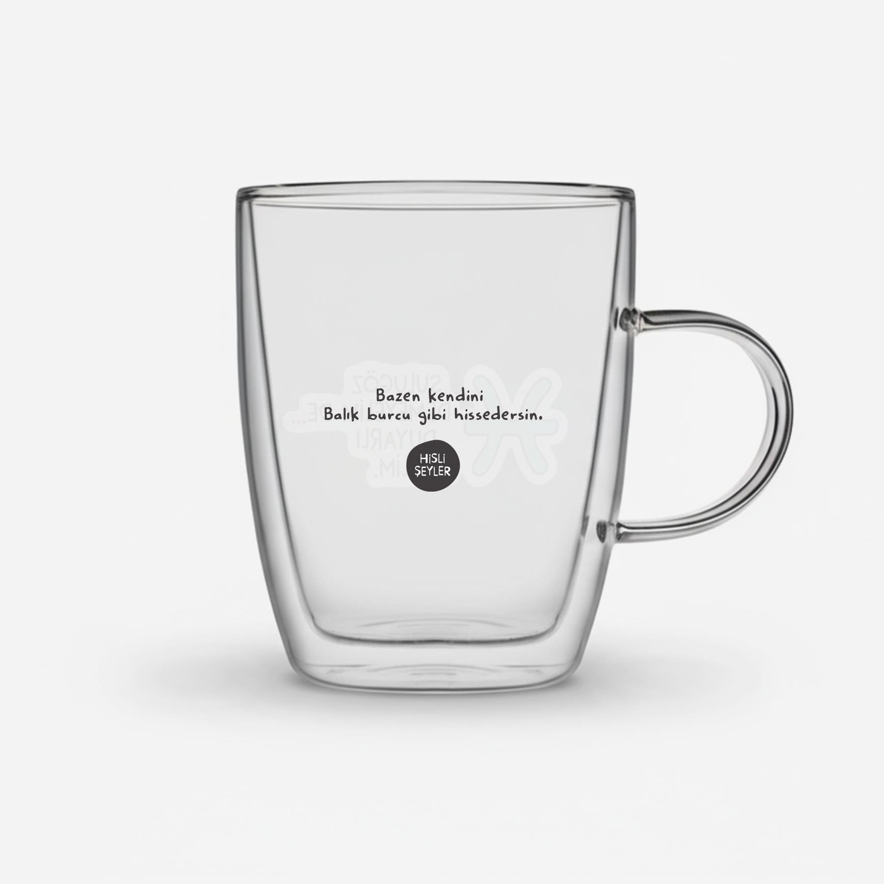 Hisli Şeyler Balık Burcu Cam Kupa
