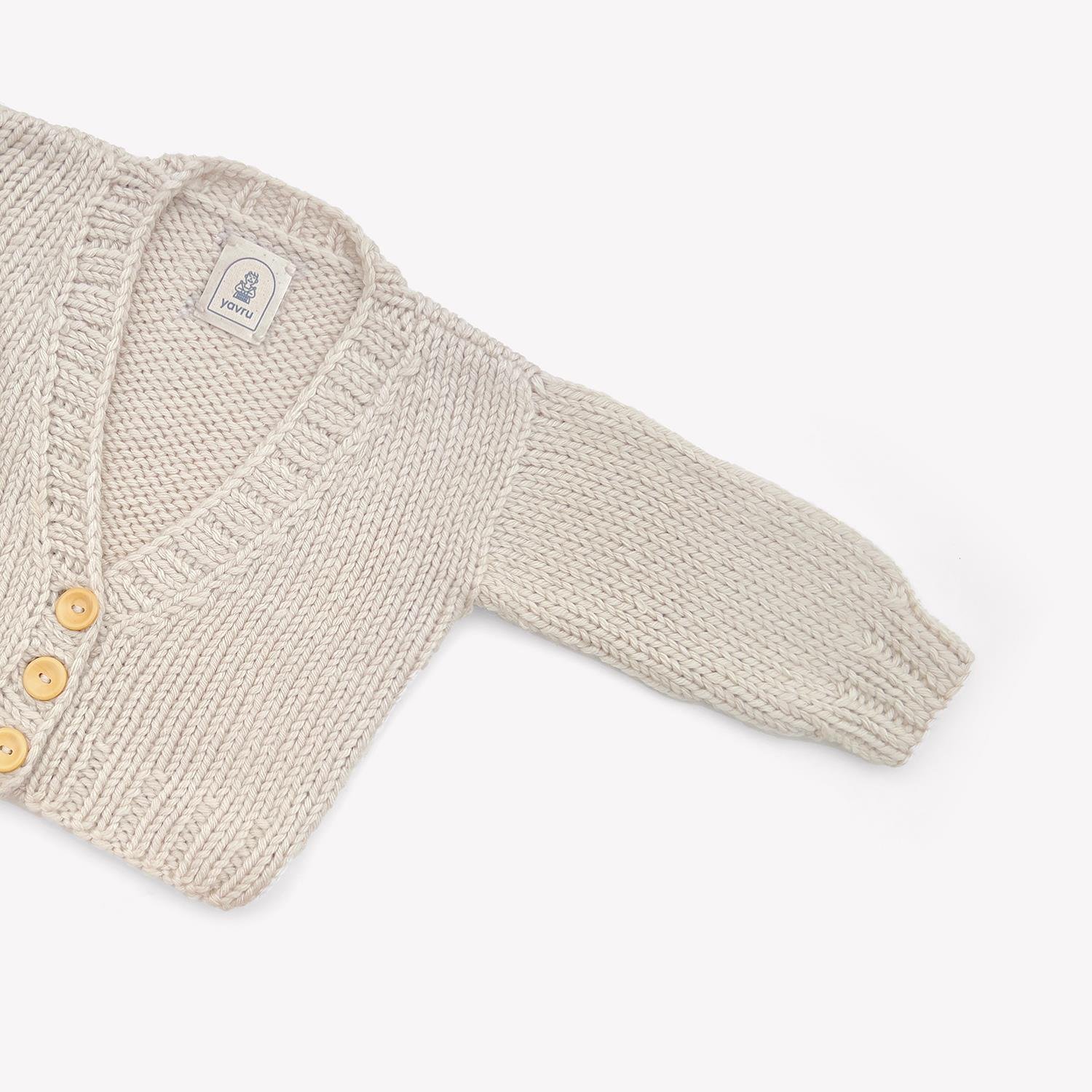 Yavru | El Örgüsü Bebek Hırkası Ekru