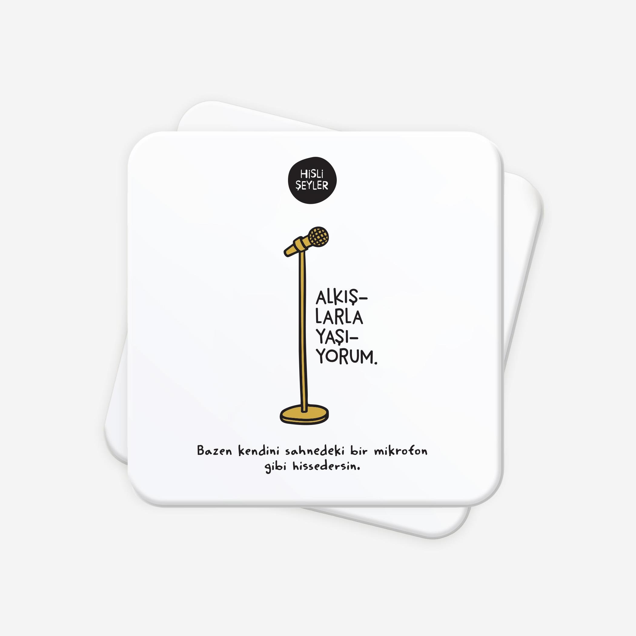 Alkışlarla Yaşıyorum 2li Bardak Altlığı Seti