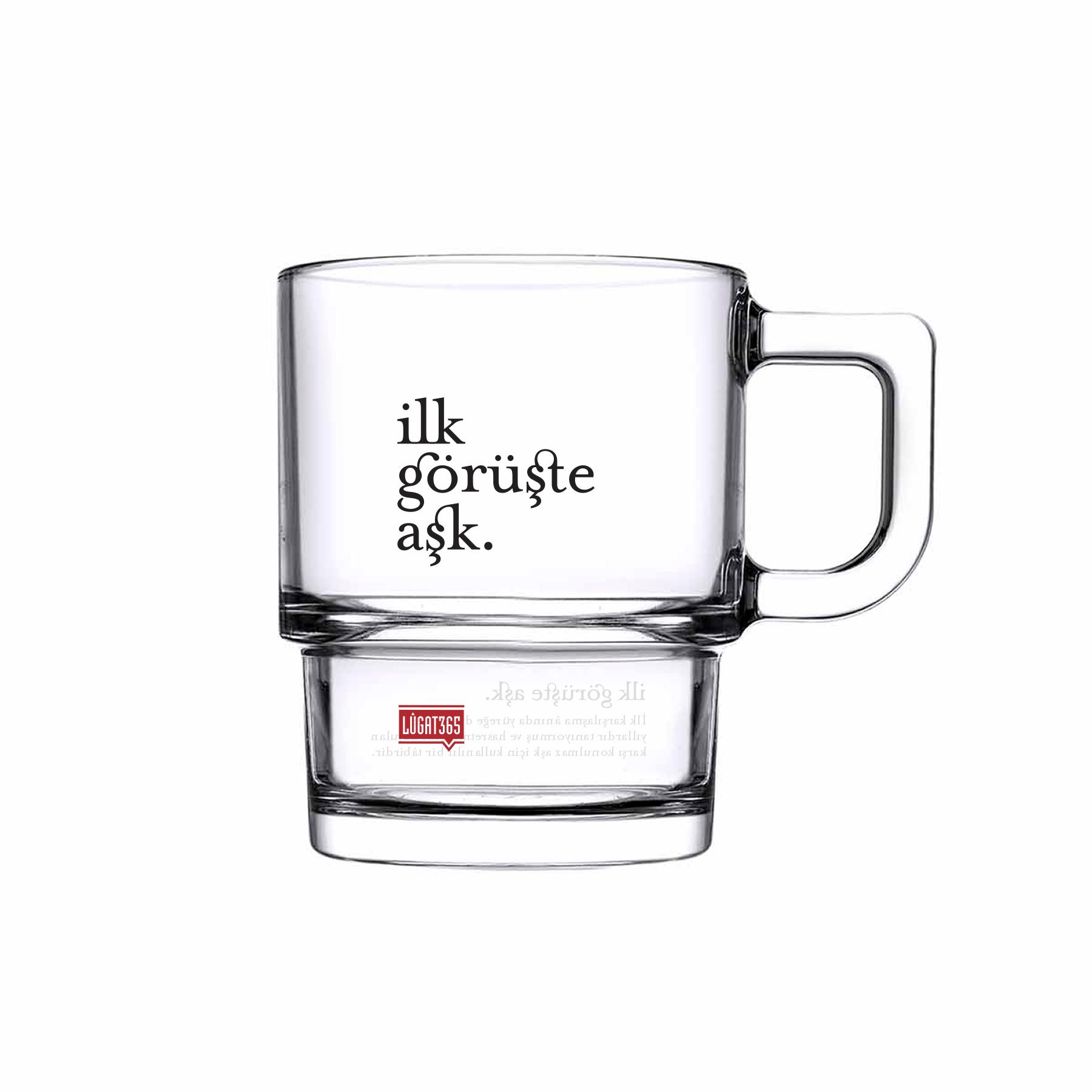 İlk Görüşte Aşk Cam Kupa