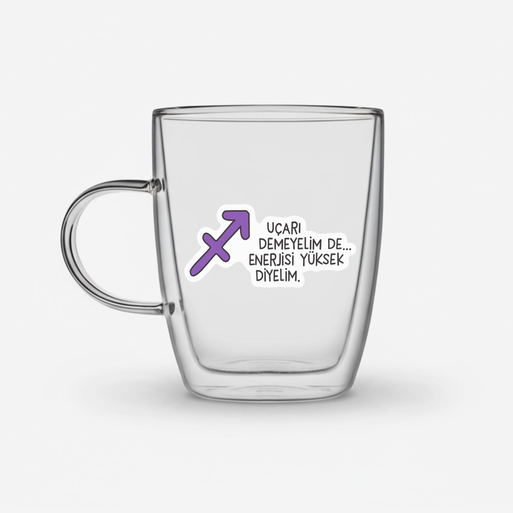 Hisli Şeyler Yay Burcu Cam Kupa