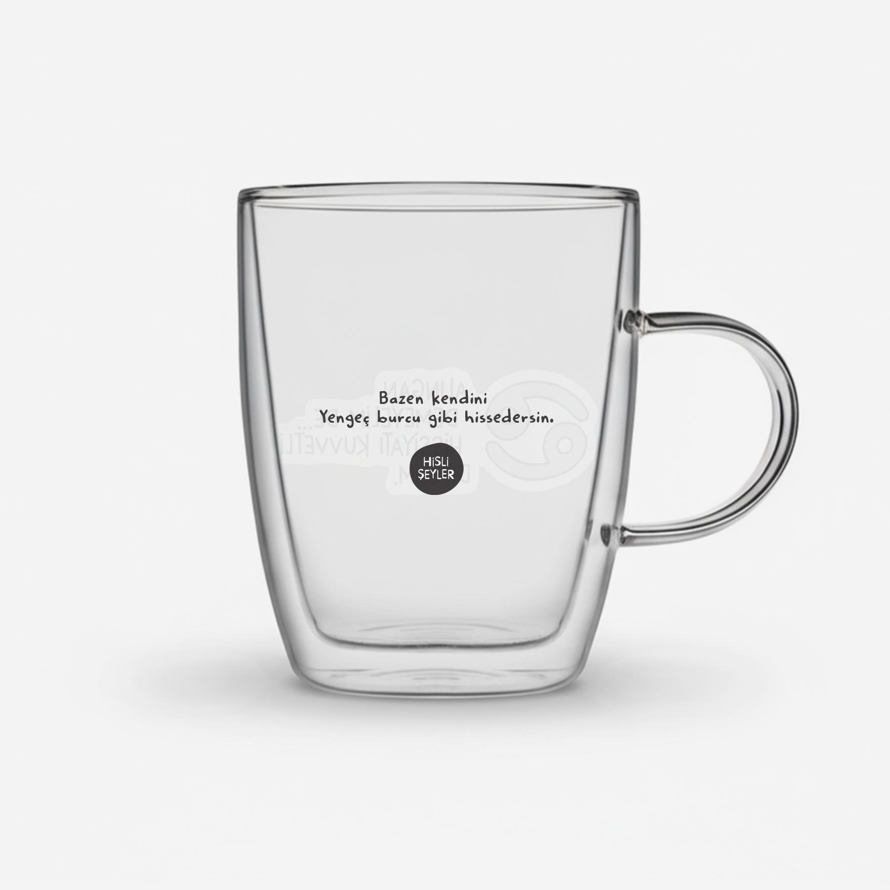 Hisli Şeyler Yengeç Burcu Cam Kupa