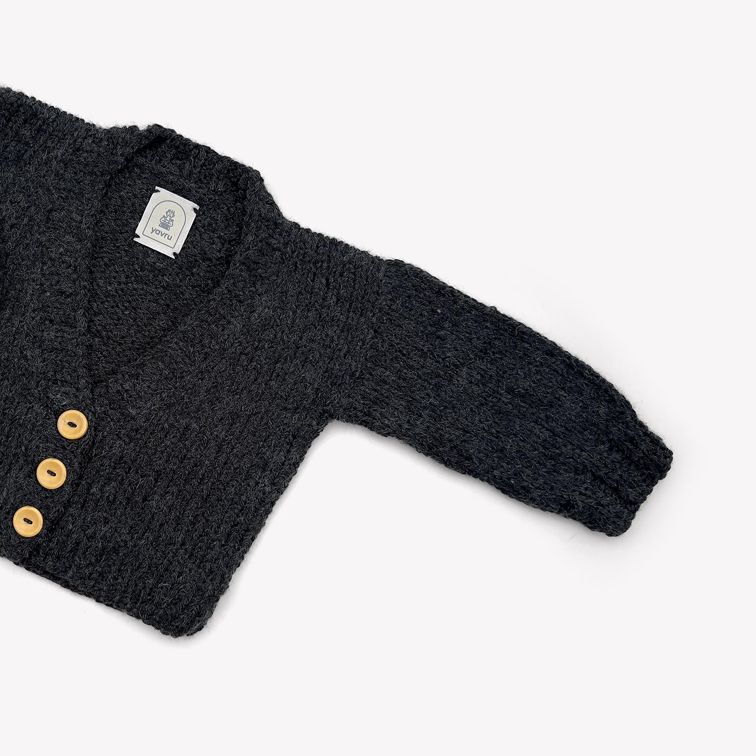 Yavru | El Örgüsü Bebek Hırkası Antrasit