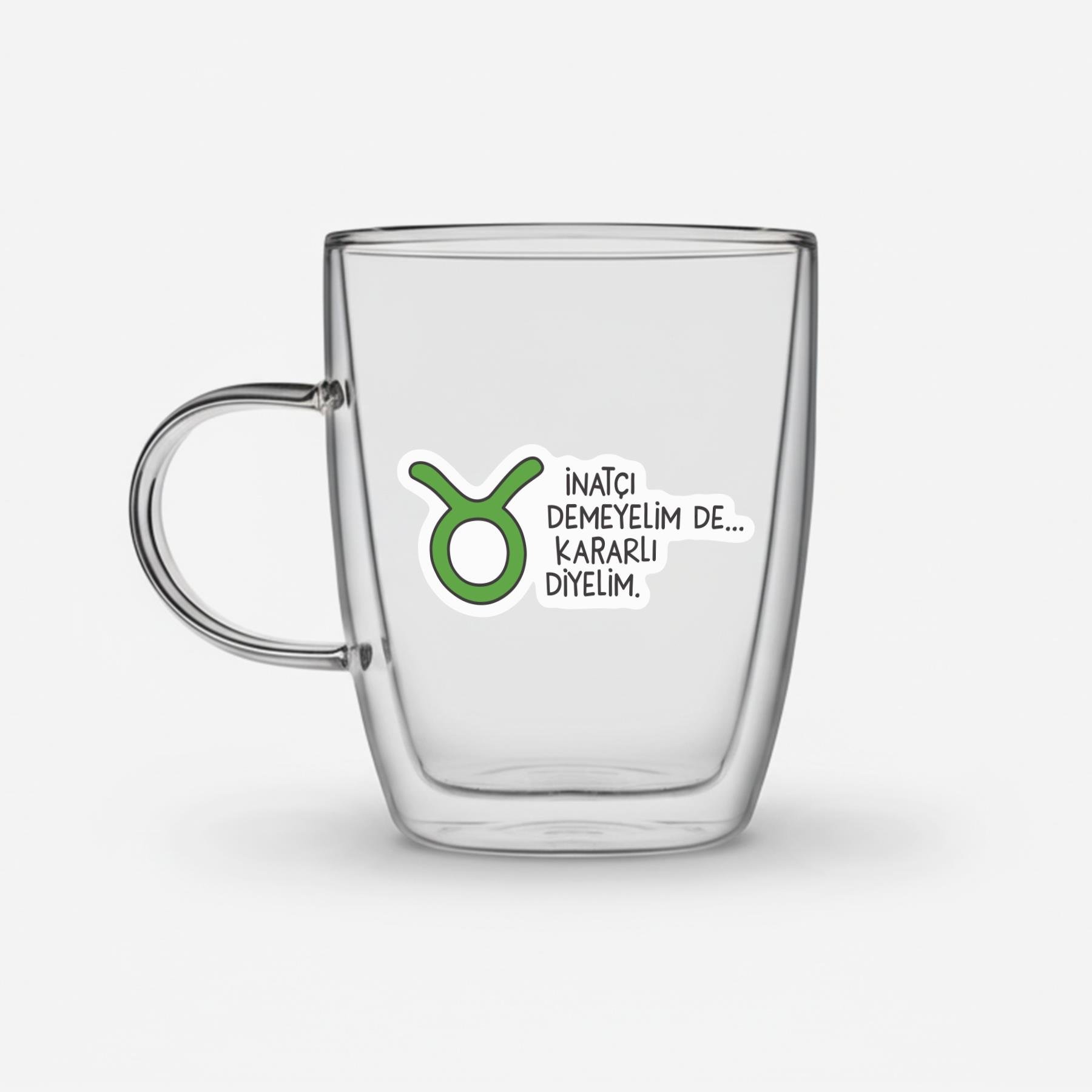 Hisli Şeyler Boğa Burcu Cam Kupa