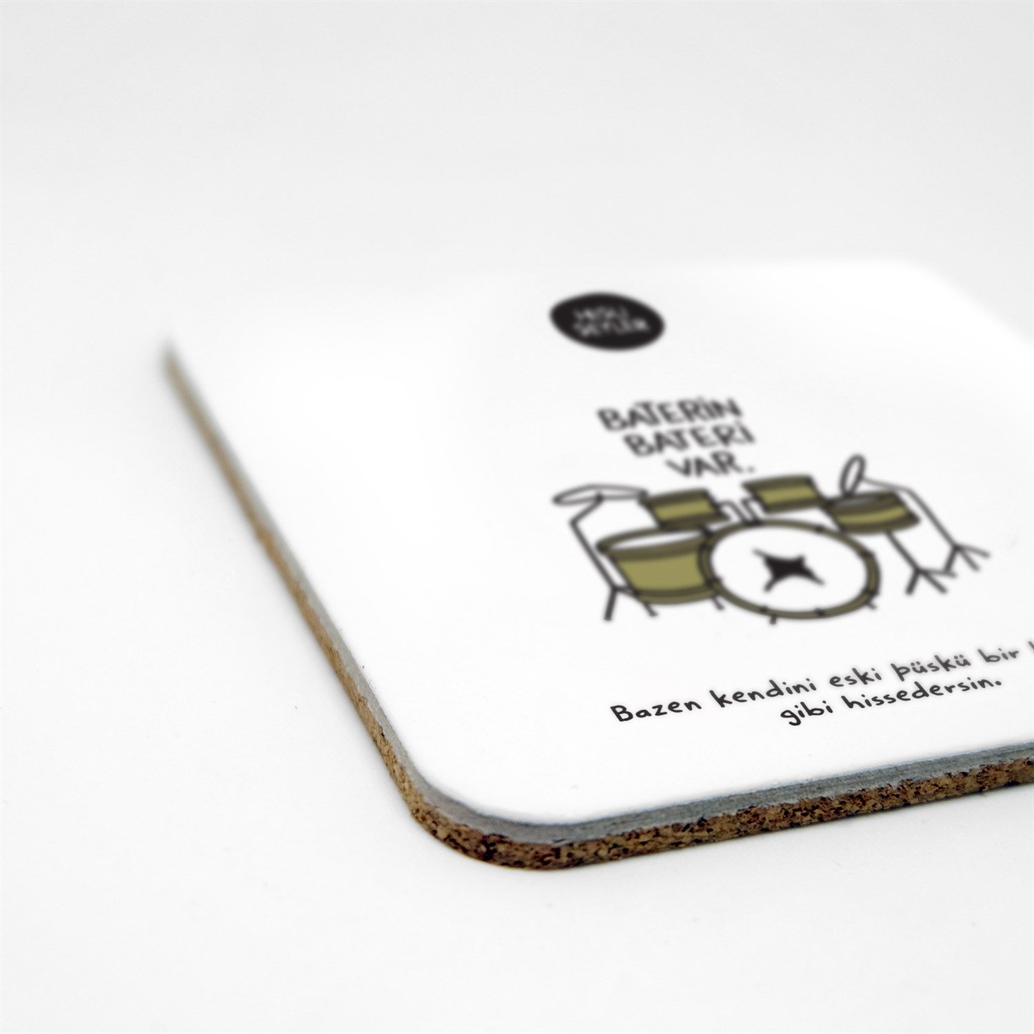 Baterin Bateri 2li Bardak Altlığı Seti