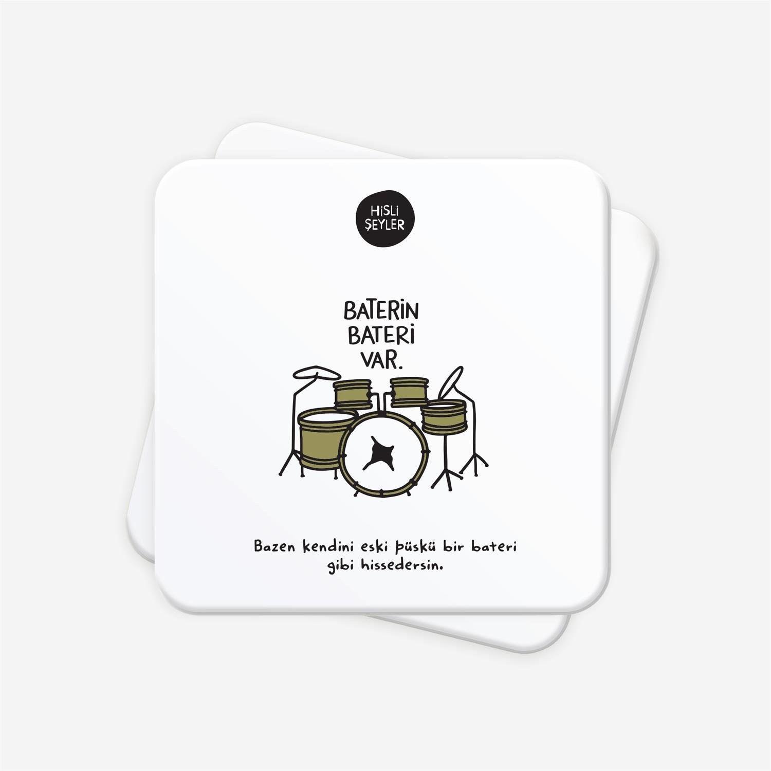 Baterin Bateri 2li Bardak Altlığı Seti