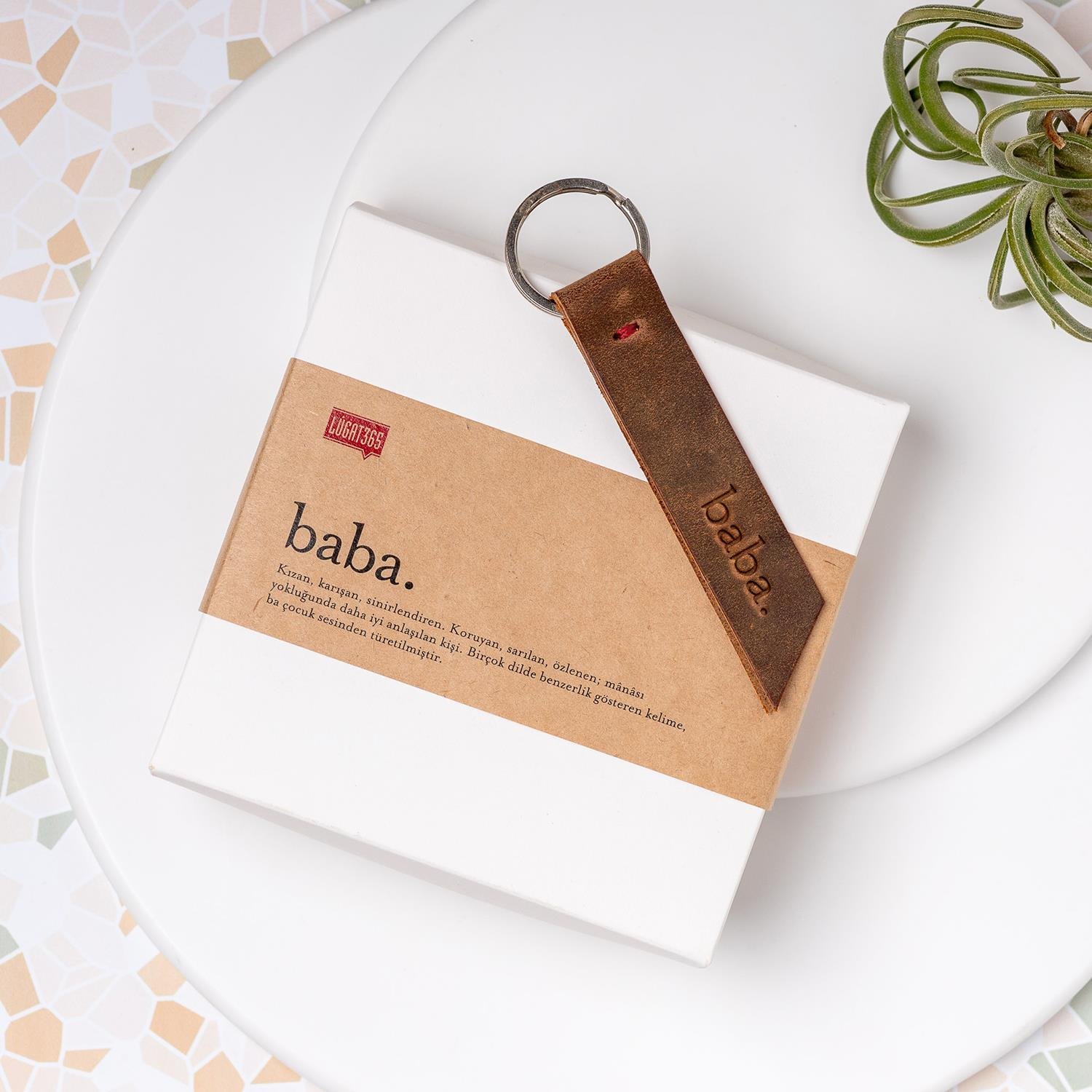 Baba Deri Anahtarlık