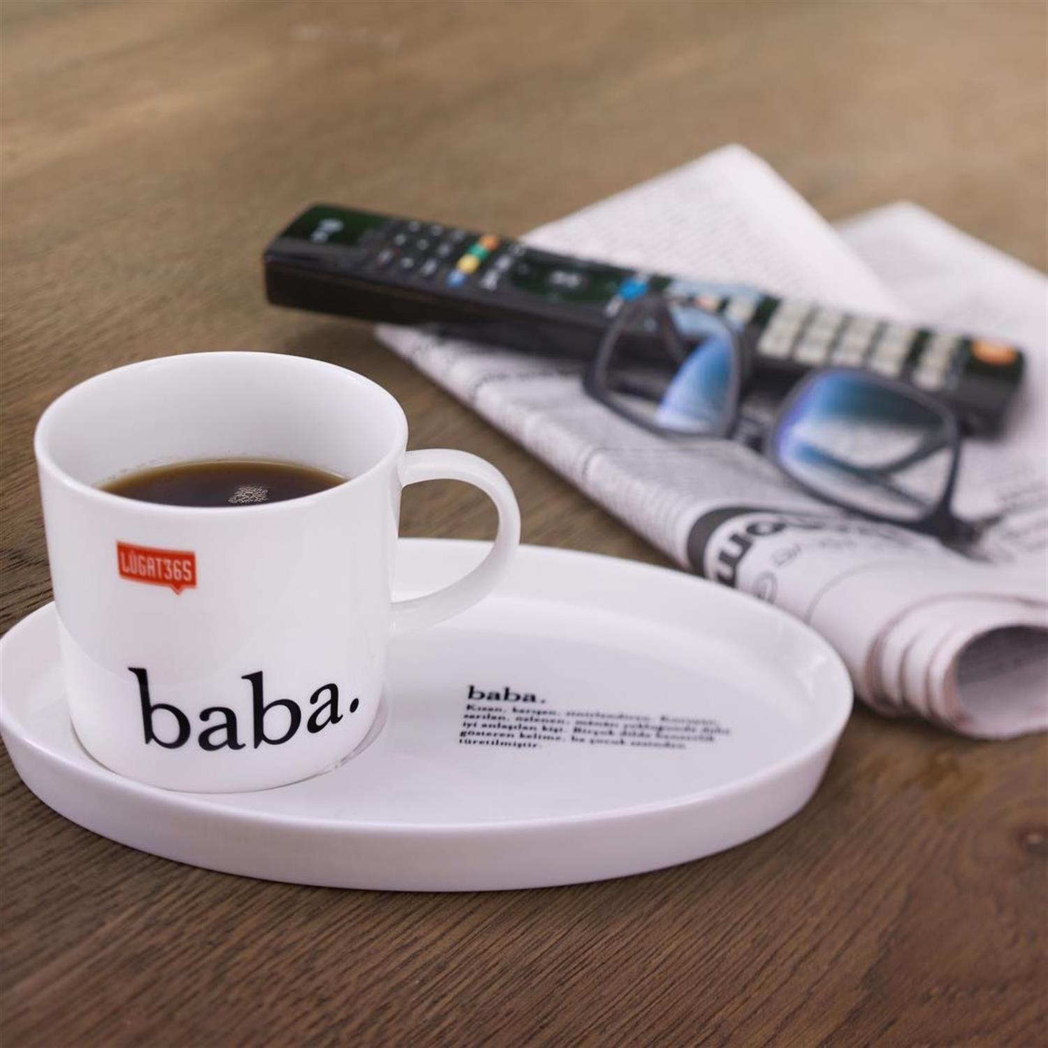 Baba Porselen Tabaklı Çay Fincanı