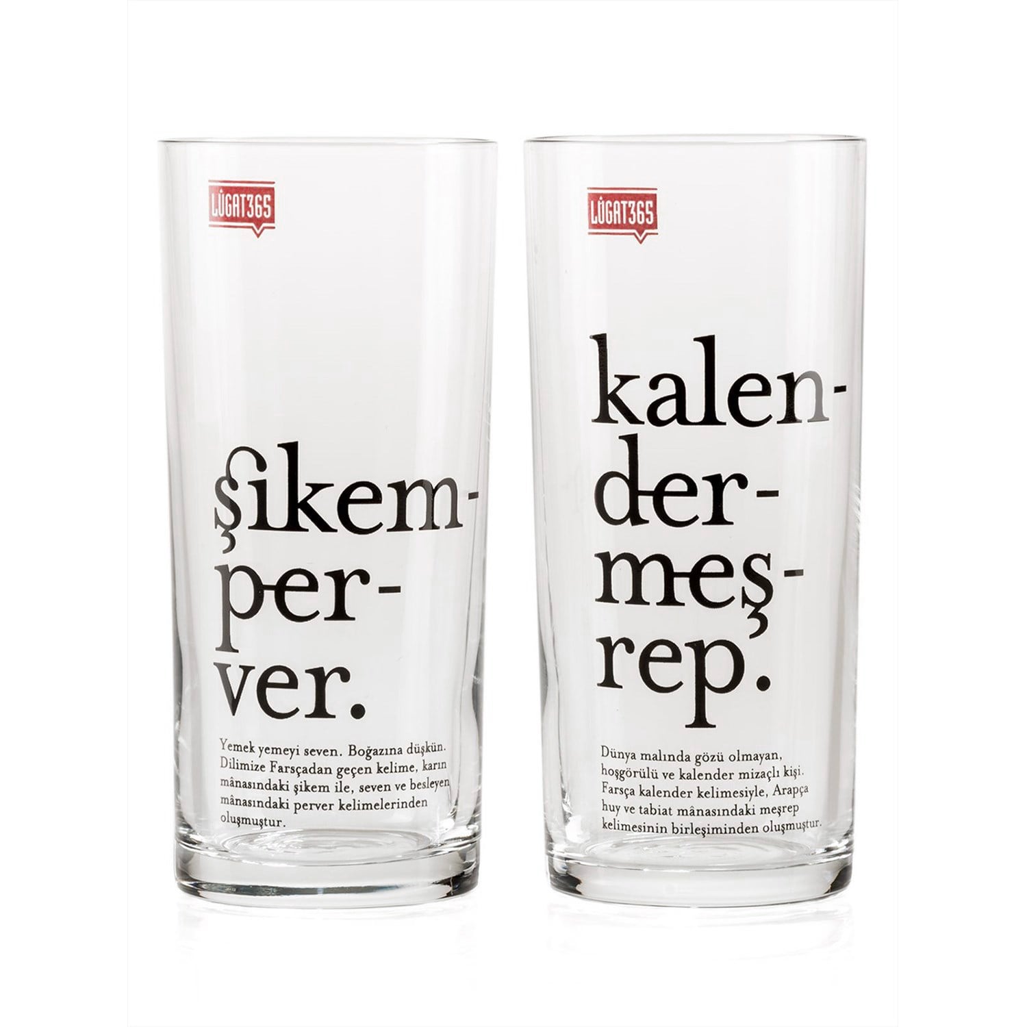 Lûgat365Şikemperver & Kalendermeşrep Cam Rakı Seti 2'li