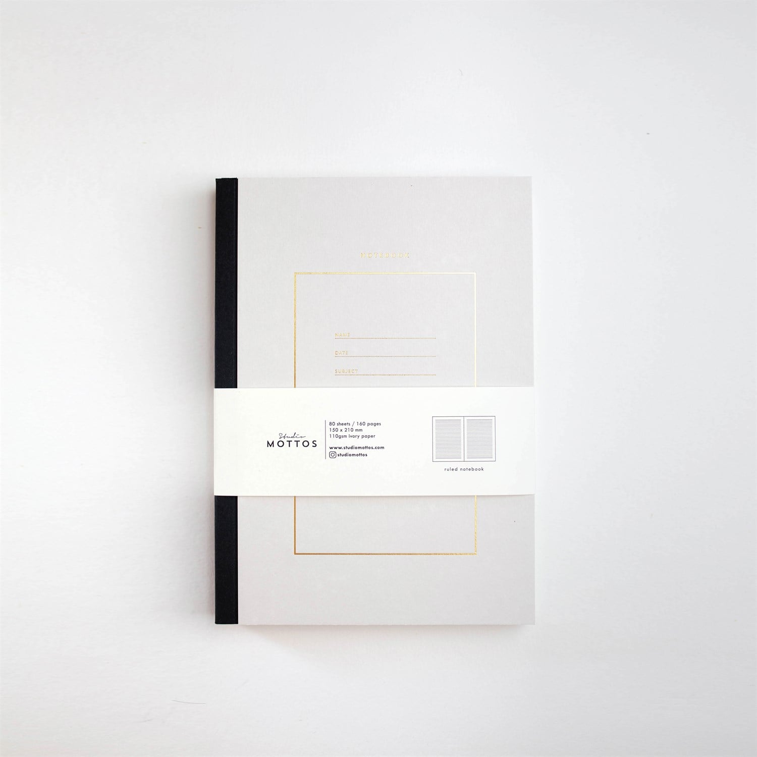 Studio Mottos | Sert Kapaklı Defter - Beyaz