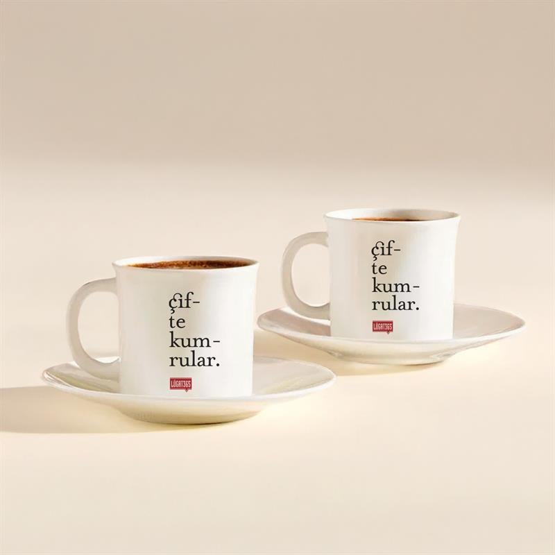Çifte Kumrular Porselen Türk Kahvesi Seti 2li