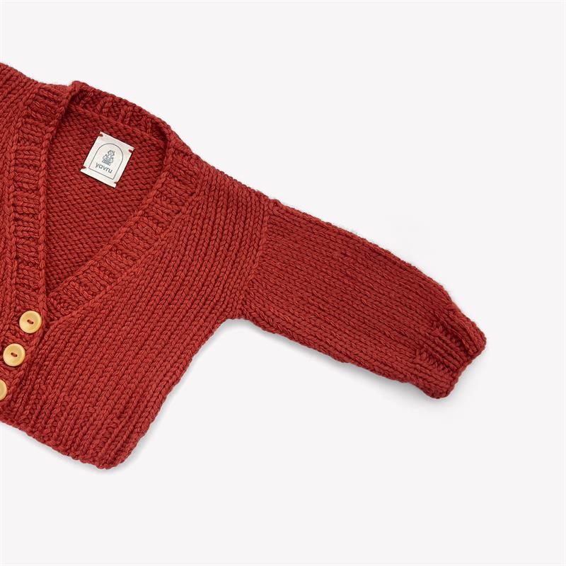 Yavru | El Örgüsü Bebek Hırkası Kiremit