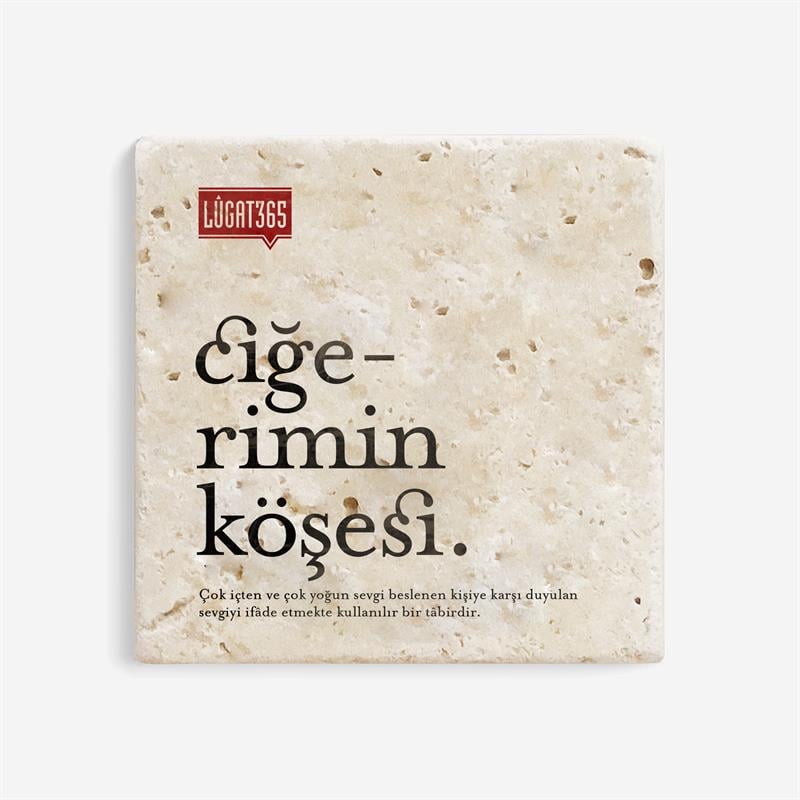 Ciğerimin Köşesi Taş Bardak Altlığı