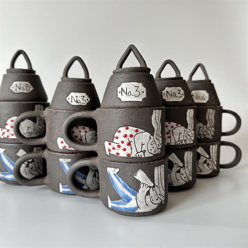 Tip Ceramic | Komşu 2li Bardak ve Şekerlik Seti